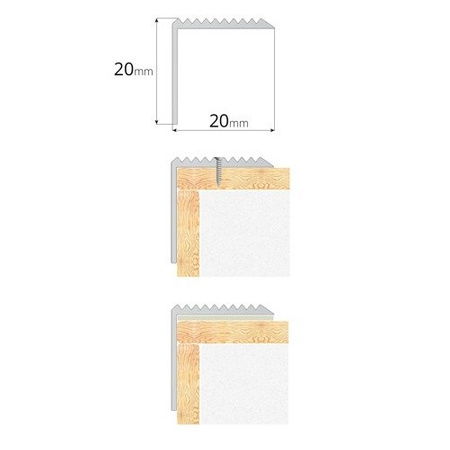 Treppenkantenprofil Treppenkanten Treppenprofil Winkel Schiene L-Form 20x20mm SAHARA