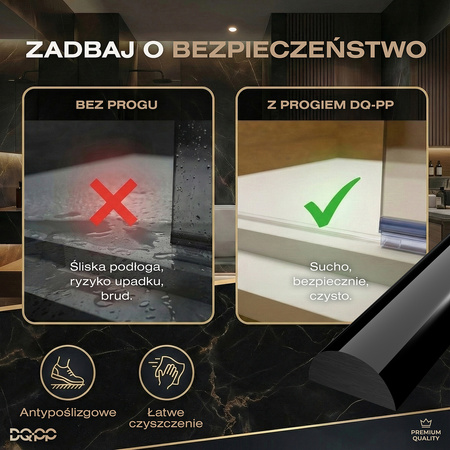 Selbstklebende Acryl-Duschschwelle 5×10 mm – Transparent