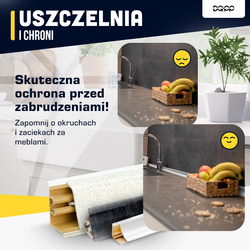1,5m 2,5m 3m Abschlussleiste Küchenabschlussleiste Küchenleiste Arbeitsplatte Wandabschlussleiste Tischplattenleisten PVC 23mm BETON + Schrauben GRATIS