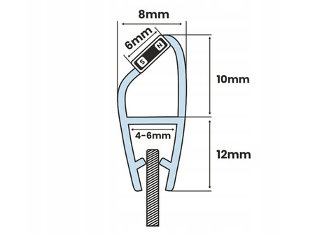 Magnetdichtung Dichtung Transparent Duschtürdichtung 4mm 5mm 6mm