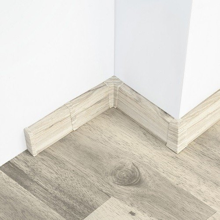 2,5m Fussleiste PVC 55mm Eiche Aldabra + Montagematerial Gratis