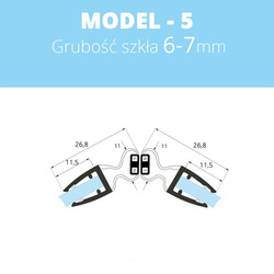 1 PAAR Duschdichtung Magnetdichtung 6-8mm MODEL 5