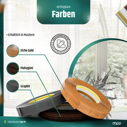 Fensterleiste 60mm x 1,5mm MAHAGONI selbstklebend Flachleiste Abdeckleiste Kunststoffleiste