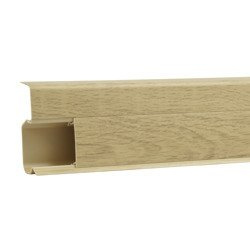 2,5m Fussleiste PVC 55mm Eiche Monaster + Montagematerial Gratis