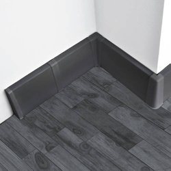 2,5m Fussleiste PVC 75mm Schwarz Matt + Montagematerial Gratis