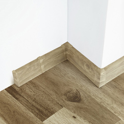 2,5m Fussleiste PVC 55mm Eiche Belweder + Montagematerial Gratis