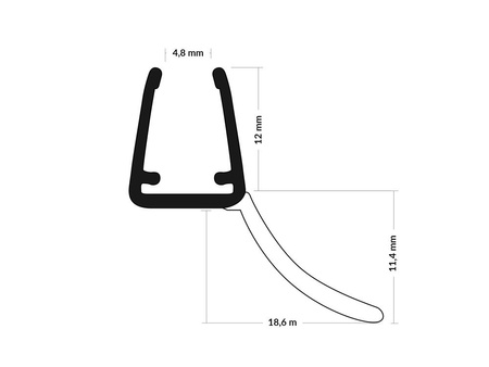 Duchdichtung Duschkabine Duschwand Dichtung UK12 6-8mm Glassstärke