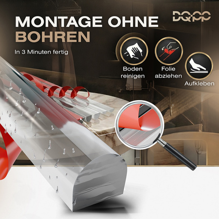 Selbstklebende Acryl-Duschschwelle 5×10 mm – Schwarz