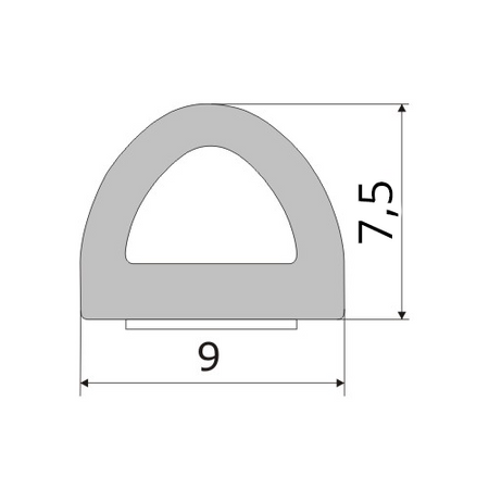 Gummidichtung Fensterdichtung Selbstklebende Dichtung Türdichtung Profil D 9x7,5mm BRAUN