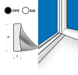 Gummidichtung Selbstklebende Profil I-31 8x2mm Weiß