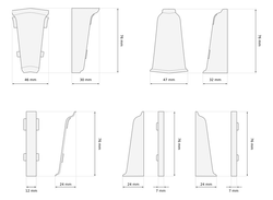 2m Fussleiste 70mm EICHE NOBEL Fußleiste Leiste Sockelleiste Laminatleiste Bodenleiste PVC + Montagematerial GRATIS