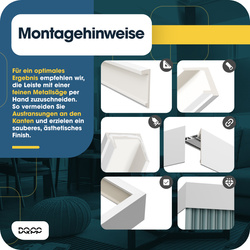 Karnis-Abdeckleiste 15 cm Weiß 2 m