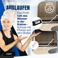 Magnetdichtung Dichtung Schwarz Duschtürdichtung 4mm  6mm