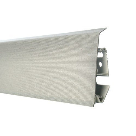 2m Fussleiste 70mm ALUMINIUM Fußleiste Leiste Sockelleiste Laminatleiste Bodenleiste PVC + Montagematerial GRATIS