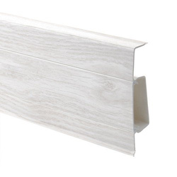 2,5m Fussleiste PVC 75mm Eiche Aspen + Montagematerial Gratis