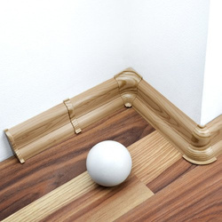 2,5m Fussleiste 52mm ULME KANADISCH Fußleiste Leiste Sockelleiste Laminatleiste Bodenleiste + Montagematerial GRATIS