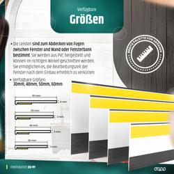 Fensterleiste 60mm x 1,5mm MAHAGONI selbstklebend Flachleiste Abdeckleiste Kunststoffleiste