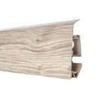 2,5m Fussleiste PVC 70mm Eiche Husky + Montagematerial Gratis