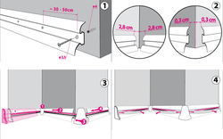 2,5m Fussleiste PVC 55mm Dąb Belfast + Montagematerial Gratis
