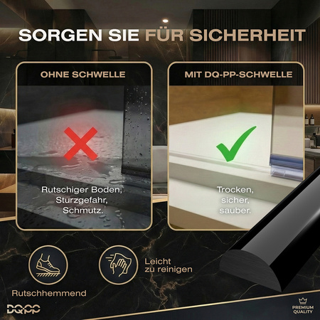 Selbstklebende Acryl-Duschschwelle 5×10 mm – Transparent