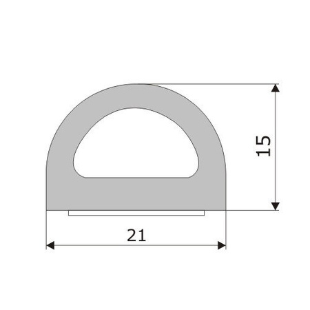 Gummidichtung Fensterdichtung Selbstklebende Dichtung Türdichtung Profil D 21x15mm SCHWARZ