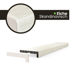 Fensterbank Fensterbrett für den Innenbereich PVC Tiefe 25cm EICHE SKANDINAVISCH + Endkappen GRATIS!