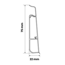 2,5m Fussleiste PVC 75mm Schwarz Matt + Montagematerial Gratis
